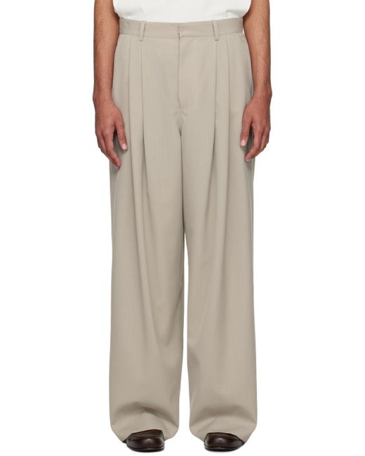 The Row Natural Gray Berto Trousers for men