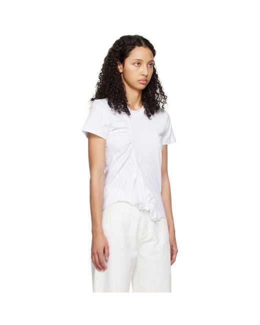 Marques'Almeida White Marques Almeida Gathered T-shirt