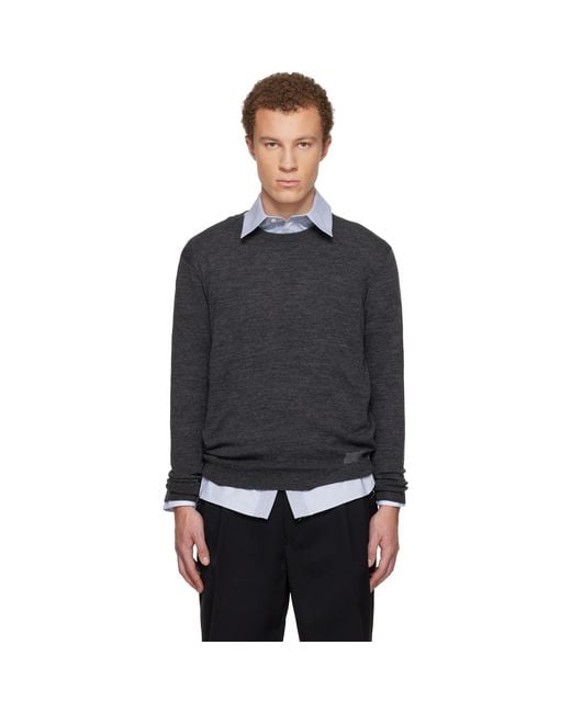 Maison Margiela Black Wool-Blend Patch Sweater for men
