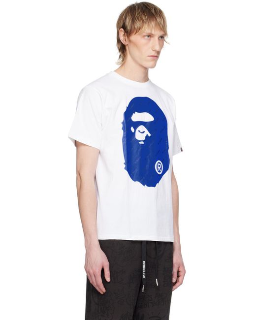 A Bathing Ape Blue Hexagram Big Ape Head T-Shirt for men