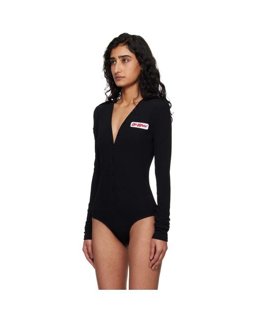 Off-White c/o Virgil Abloh Black Heavy Jersey Button Up Bodysuit