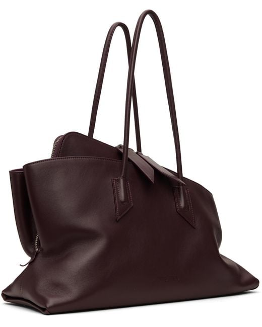The Attico Brown Burgundy 'La Passeggiata Medium' Top Handle Bag