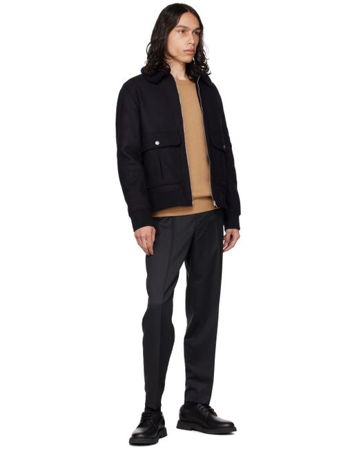 A.P.C. Black . Beige Edward Sweater for men