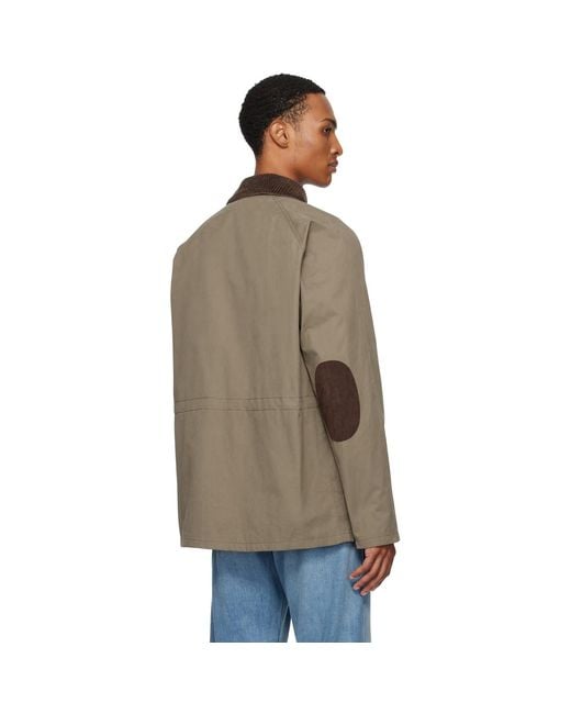 Moschino Brown Khaki Cotton Diagonal Jacket for men