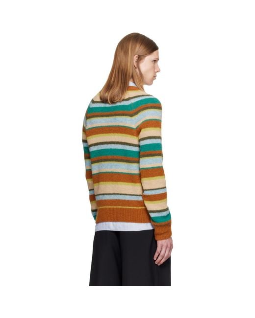 Dries Van Noten Multicolor Striped Alpaca Knit Sweater for men