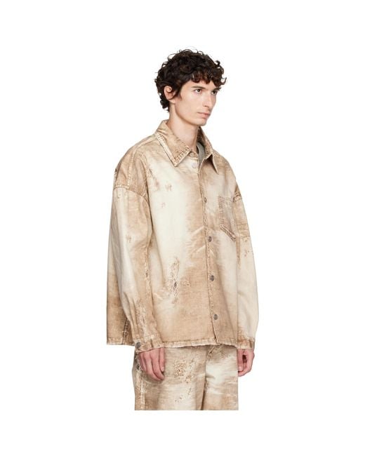 CAMPERLAB Natural Corduroy Print Denim Shirt for men