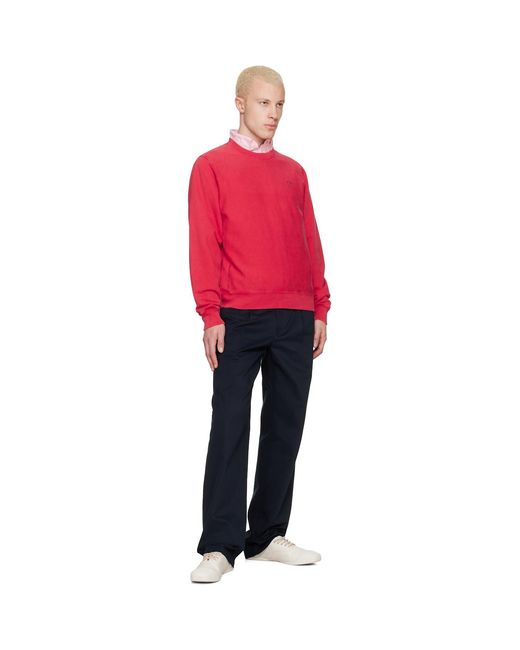Noah NYC Red Salt Wash Classic Crewneck Sweatshirt for men