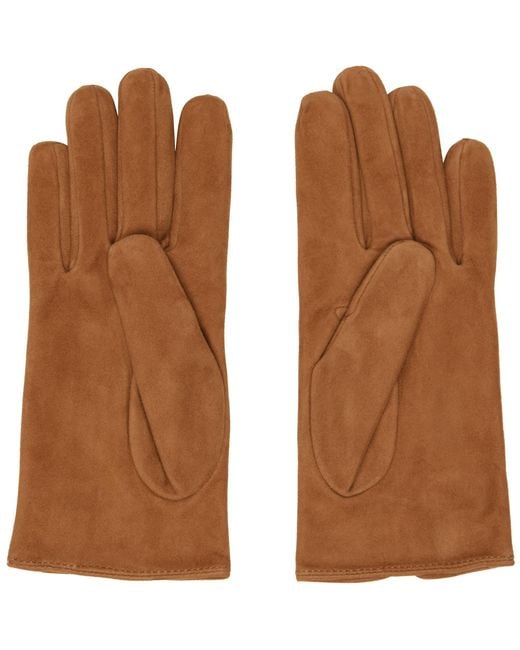 Handsome Stockholm Brown Tan Essentials Suede Gloves for men
