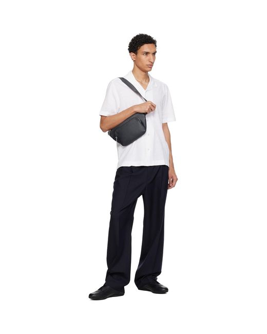Boss Black Leather Belt Bag for men