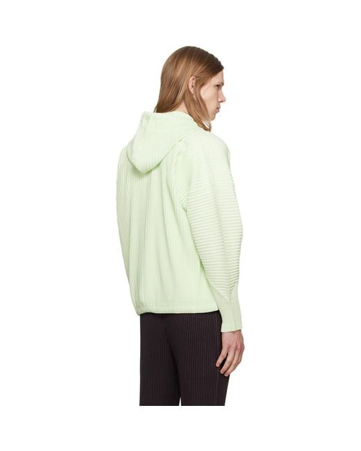 Homme Plissé Issey Miyake Green Monthly Colors July Hoodie for men