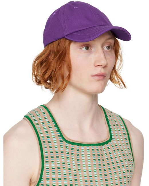 Jacquemus Green Purple Le Raphia 'la Casquette ' Cap for men