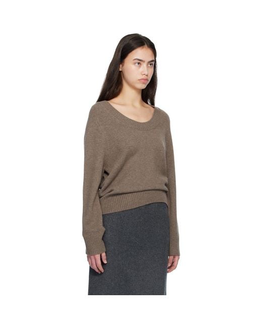 Loulou de Saison Brown Baji U Neck Cashmere Sweater