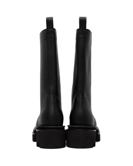 Rick Owens Black Temple Calf Pull On Bogun Boots for men