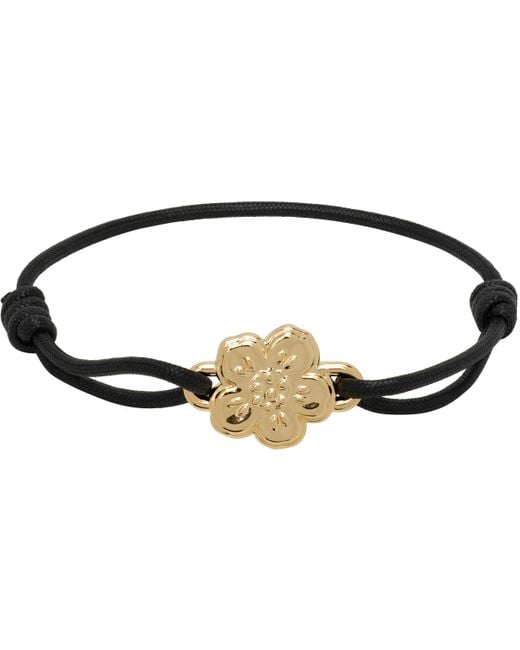 KENZO Black Paris Boke Flower Bracelet for men