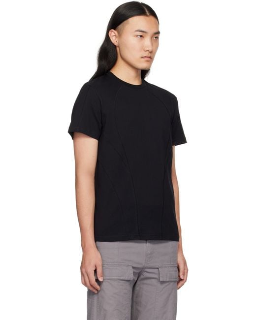 Hyein Seo Black Serger Stitch T-Shirt for men