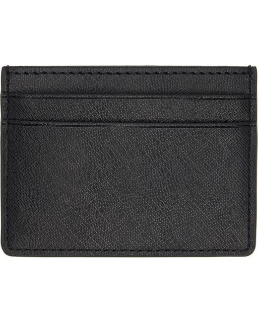 Boss Black Foil-Emed Logo Card Holder for men