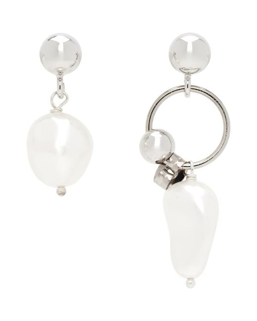 Justine Clenquet White Richie Earrings for men