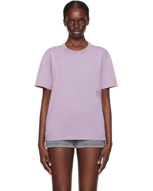 T-shirt mauve à effet délavé T By Alexander Wang en coloris Purple