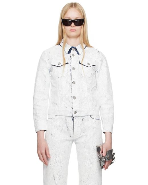 MM6 by Maison Martin Margiela White Sportsjacket Denim Jacket