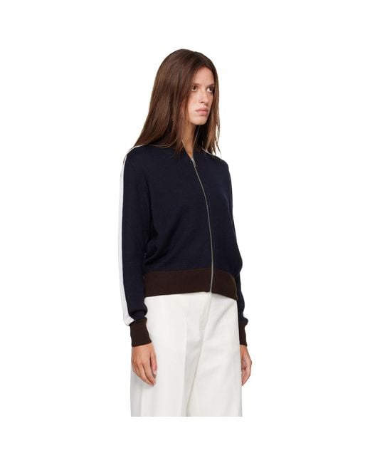 Cordera Blue Extrafine Merino Wool Sporty Cardigan