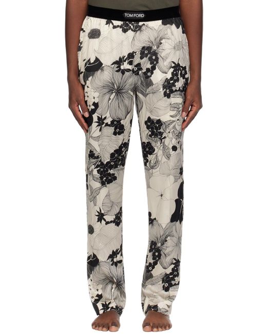 Tom Ford Multicolor Black & Off-white Floral Pyjama Pants for men