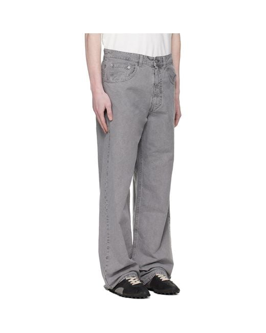 MM6 by Maison Margiela Gray Faded Canvas Jeans for men