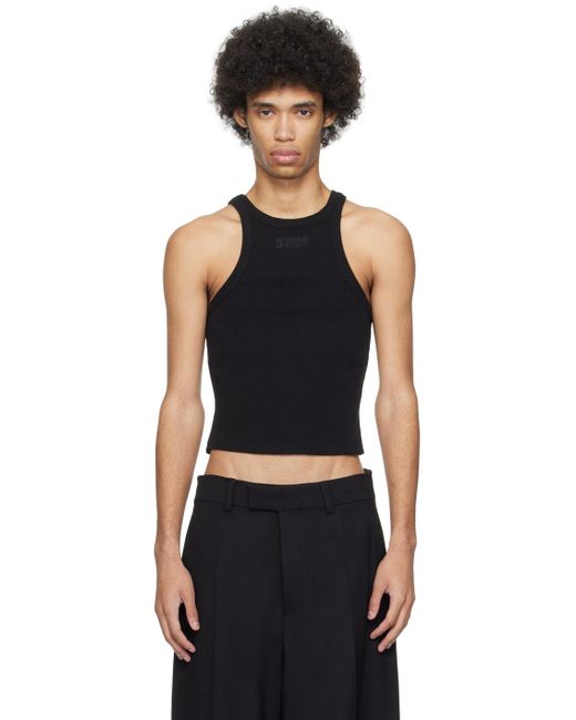 Vetements Black Embroidered Tank Top for men