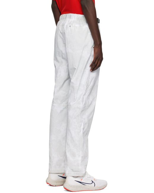 Nike White Gray Magnetic Buckle Trousers for men