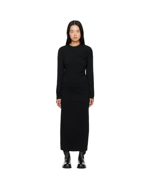 Totême Black Twisted Jersey Midi Dress