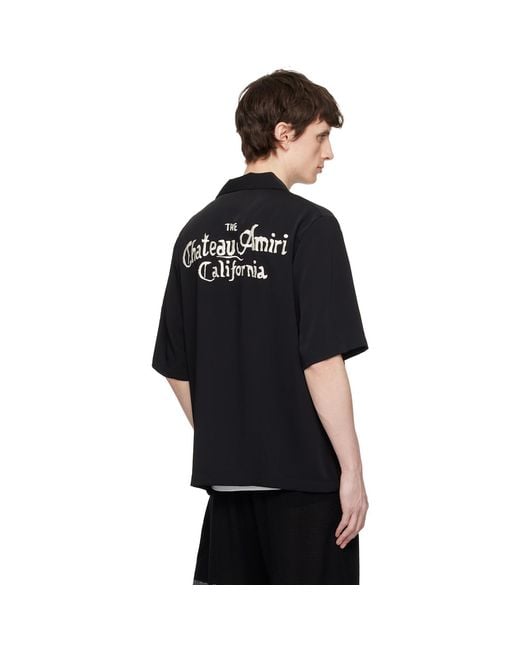 Amiri Black 'Ma Chateau' Camp Shirt for men