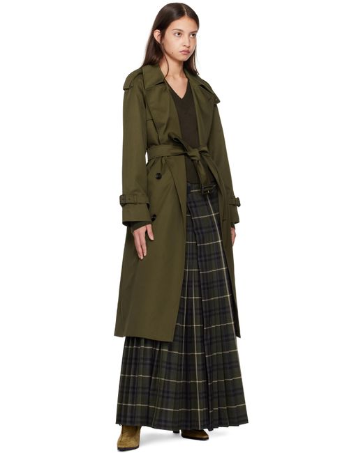 Burberry カーキ Castleford ロング トレンチコート Black