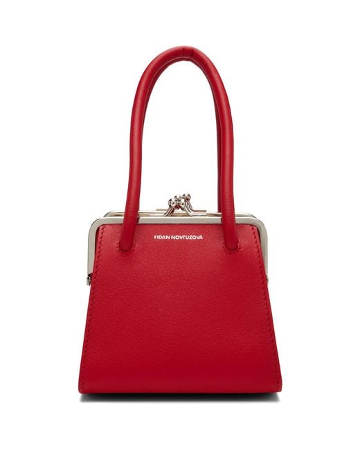FIDAN NOVRUZOVA Red Boa Four Clasp Bag