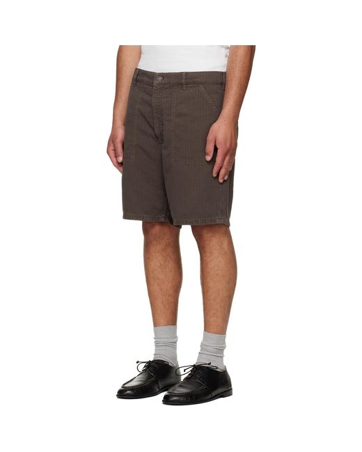 Jeanerica Black Genua Worker Chino Shorts for men