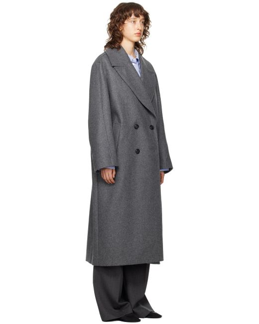 Rohe Black Double-breasted Coat for men
