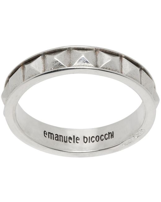 Emanuele Bicocchi Metallic Pyramid Band Ring for men