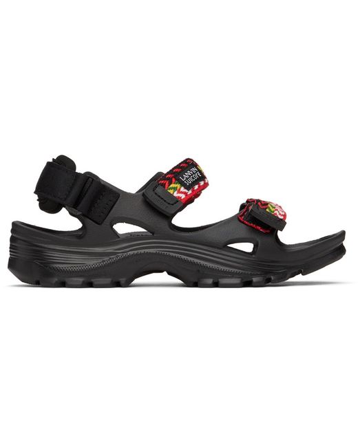 Lanvin Black Suicoke Edition Curb Laces Sandals for men