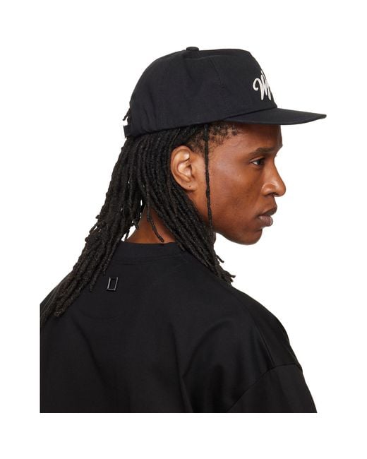 Wooyoungmi Black Flat Visor Baseball Cap for men