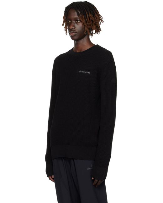 Moncler Black Bonded Sweater for men