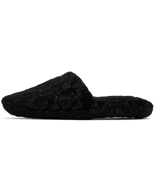 Versace Black Barocco Slippers for men