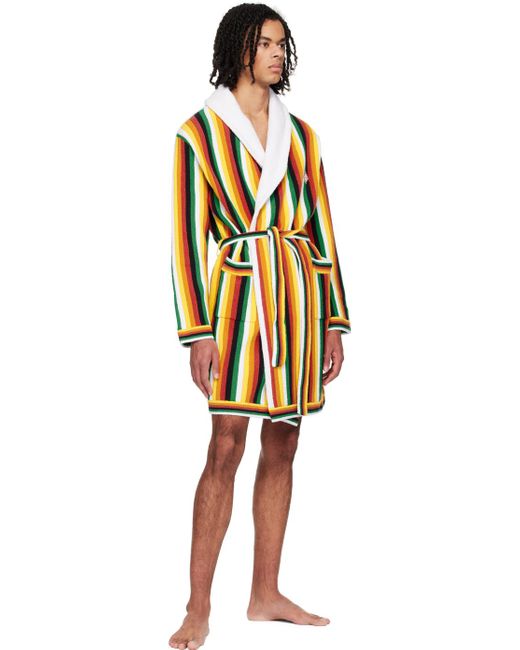 Casablancabrand Black Color Striped Robe for men