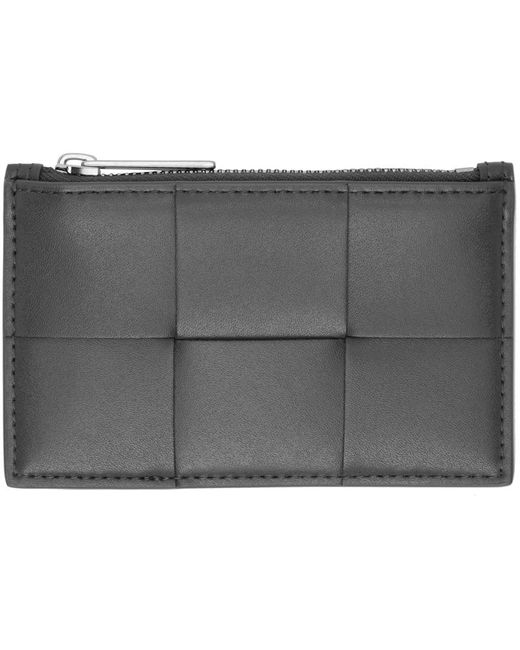 Bottega Veneta Gray Cassette Zippered Card Holder for men