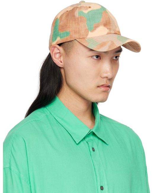 Acne Brown & Green Printed Cap for men