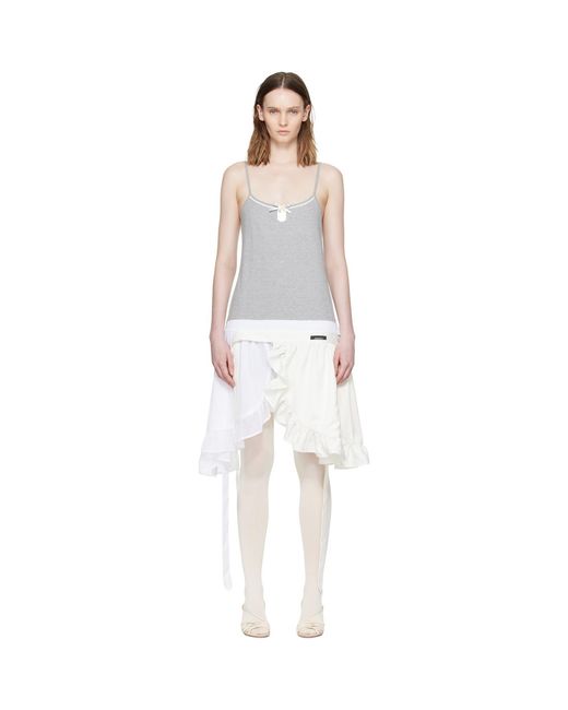 Ans Dostoevner White Apron One-Piece Minidress