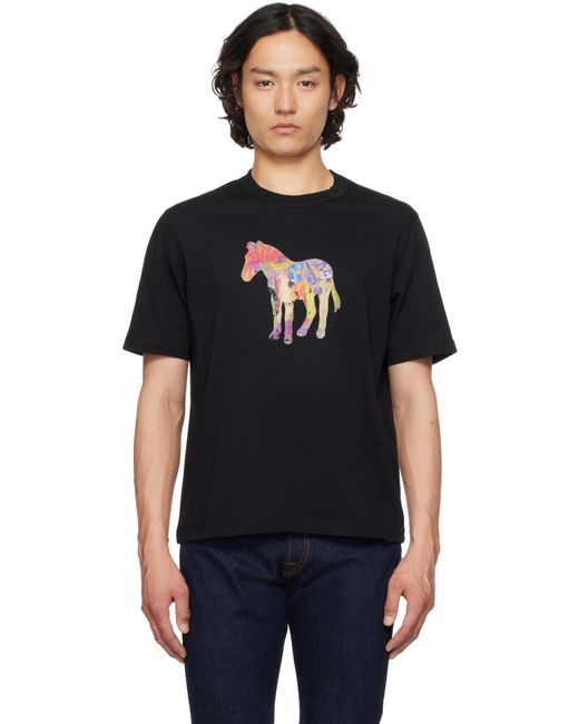 メンズ Paul Smith ブラック Craft Zebra プリントTシャツ Black