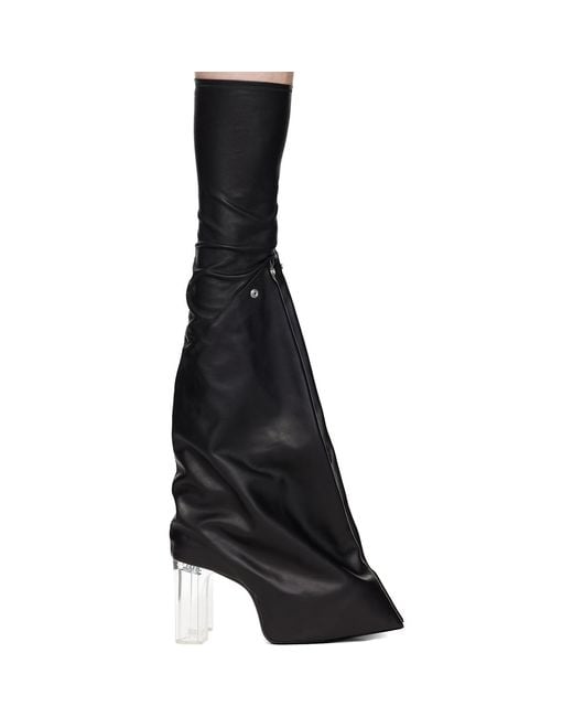 Rick Owens Black Concordians Taco Kiss Boots for men