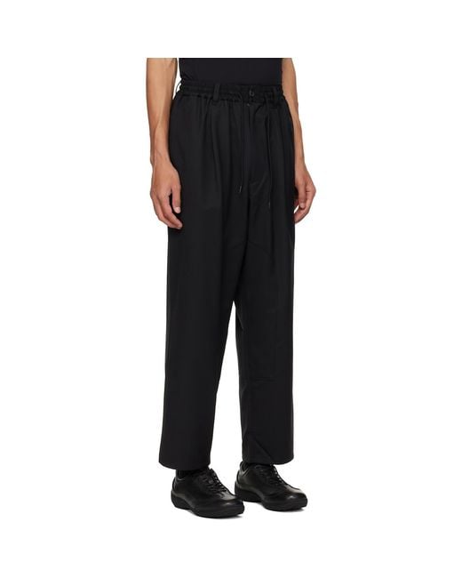Y-3 Black Refined Wool Track Pants for men