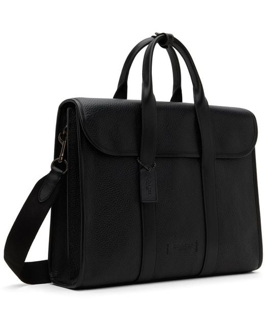 COACH Black Gotham Portfolio Faux Leather Bag for men