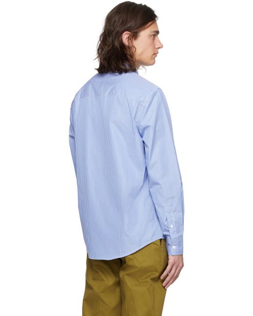 Maison Kitsuné Blue Striped Shirt for men