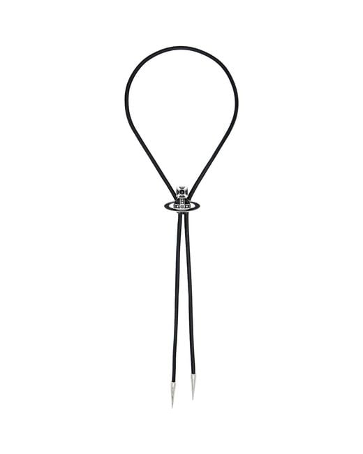 Vivienne Westwood Black Bolo Tie Necklace for men