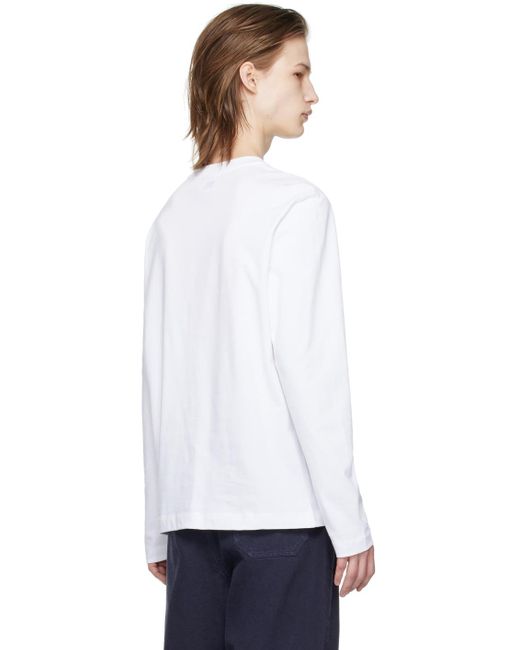 AMI White Ami De Cœur Long Sleeve T-shirt for men